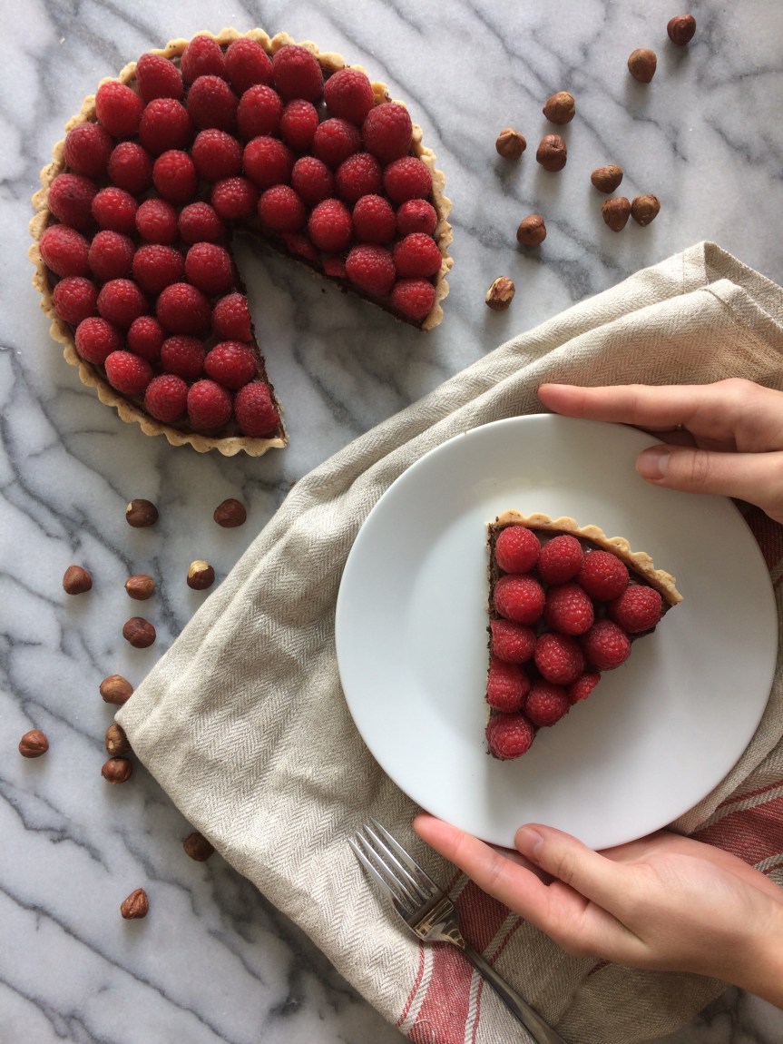 Chocolate Hazelnut Raspberry&nbsp;Tart
