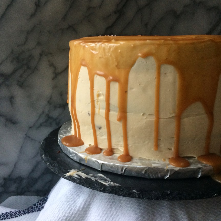 Chocolate Stout Layer Cake with Salted Caramel Frosting and&nbsp;Drizzle